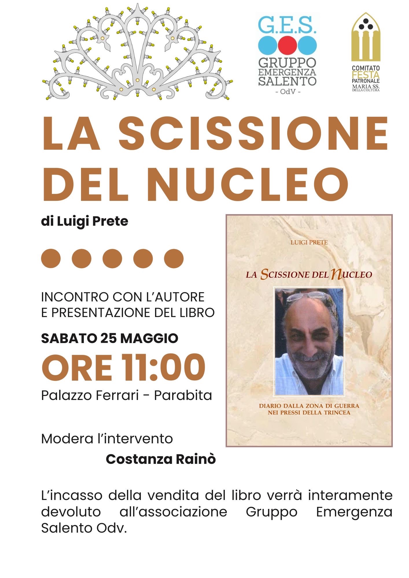 Parabita, “La Scissione del Nucleo” incontro e presentazione con Luigi ...